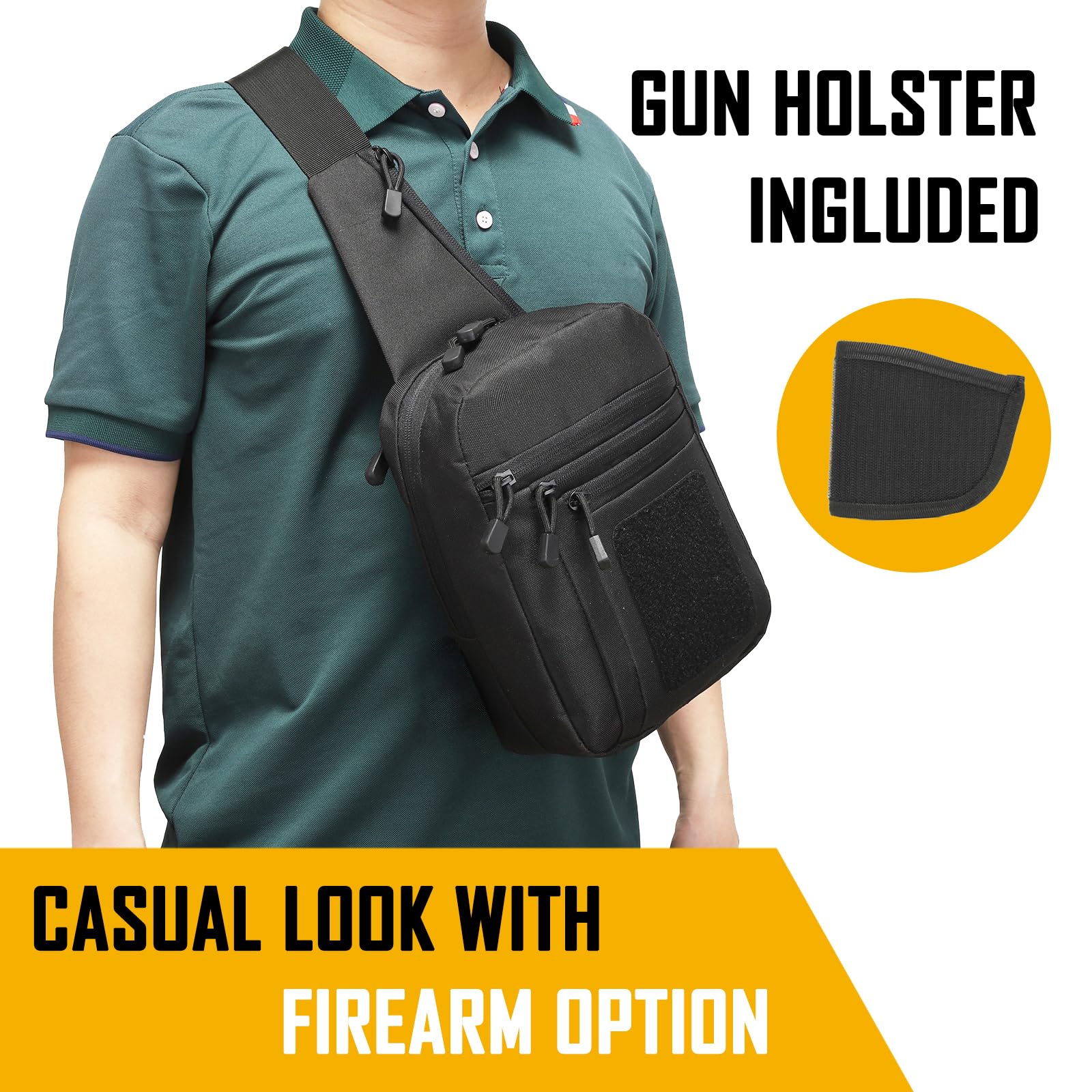 Edc Carry Gun - Concealed Carry Crossbody Bag for Men,